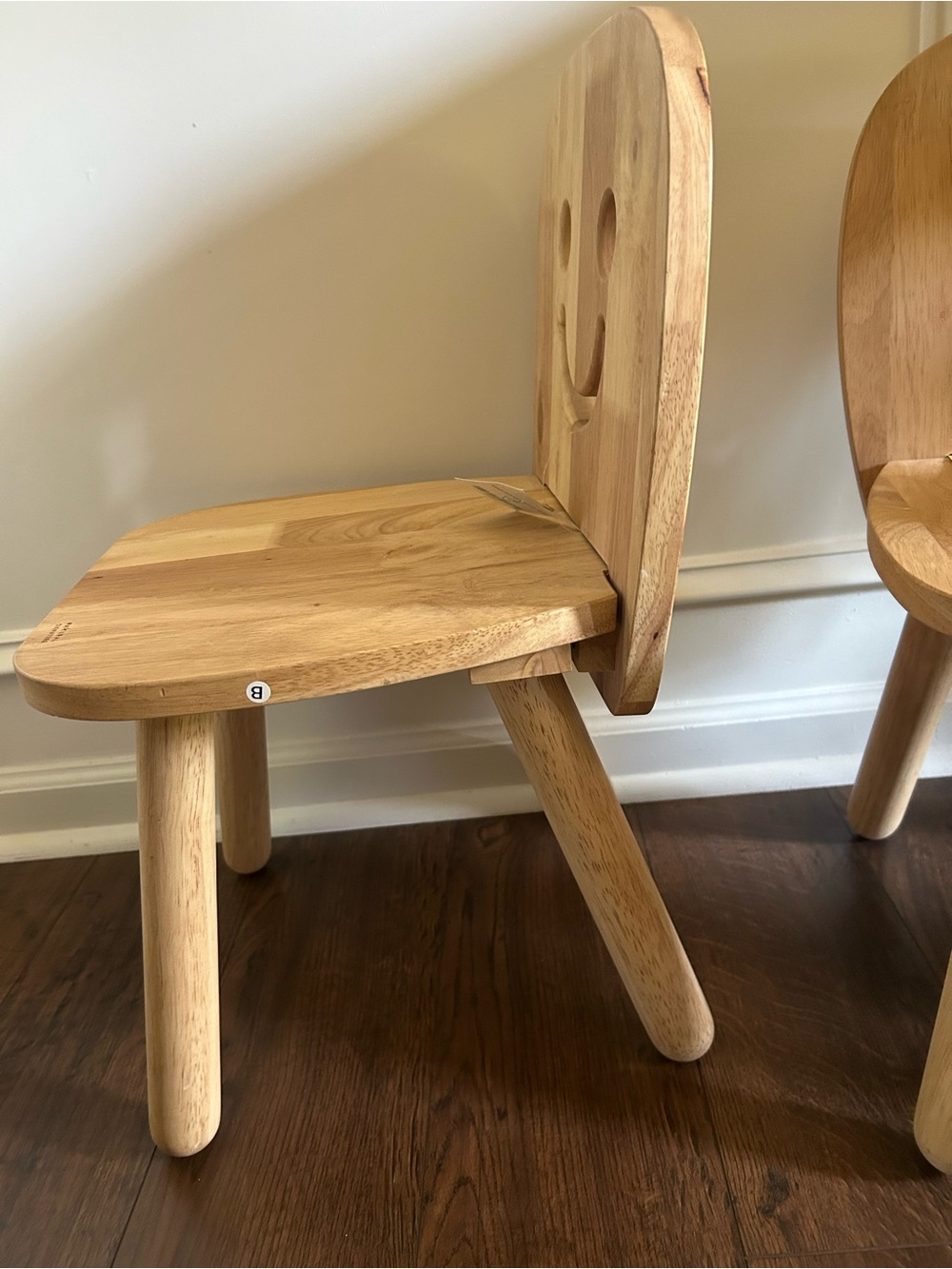 Hobby Lobby Natural Wood Kids Smile-Back Chairs - Set of 2 - Picture 4 of 9